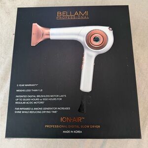 BELLAMI Ion-Air Hair Dryer in White and Copper